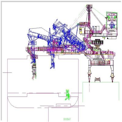السعة 600 Tph نوع الحزام محمل السفينة لتحميل المواد السائبة للشحن